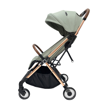 Green color baby stroller