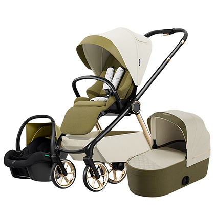 Mocha green stroller